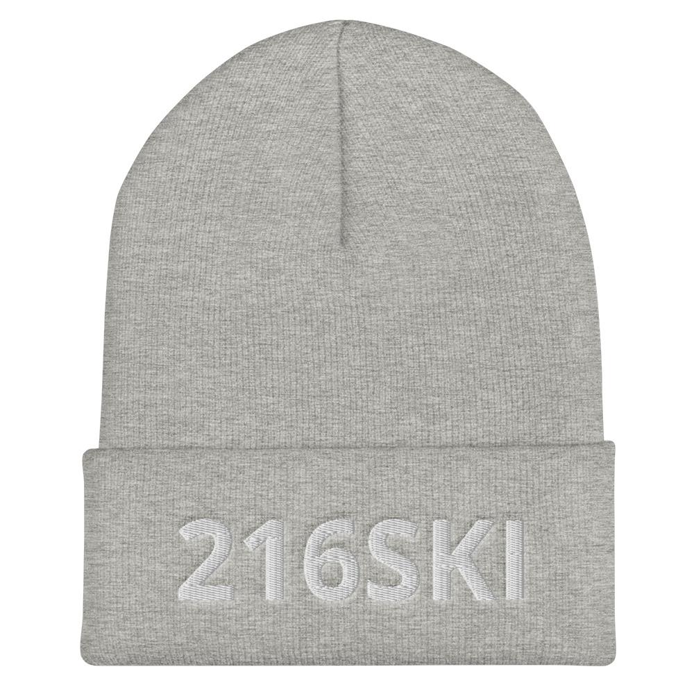 216SKI Cleveland Ohio Cuffed Beanie  Polish Shirt Store Heather Grey  