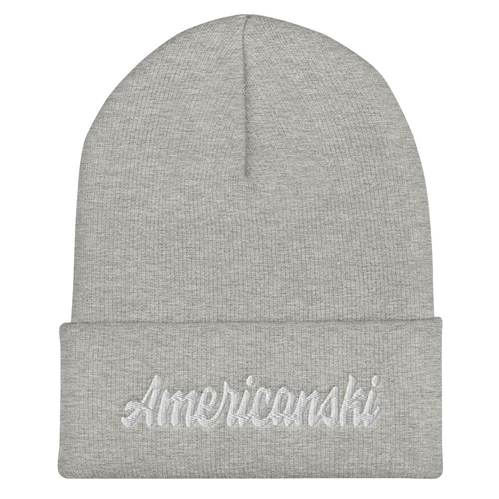 Americanski Cuffed Beanie  Polish Shirt Store Heather Grey  