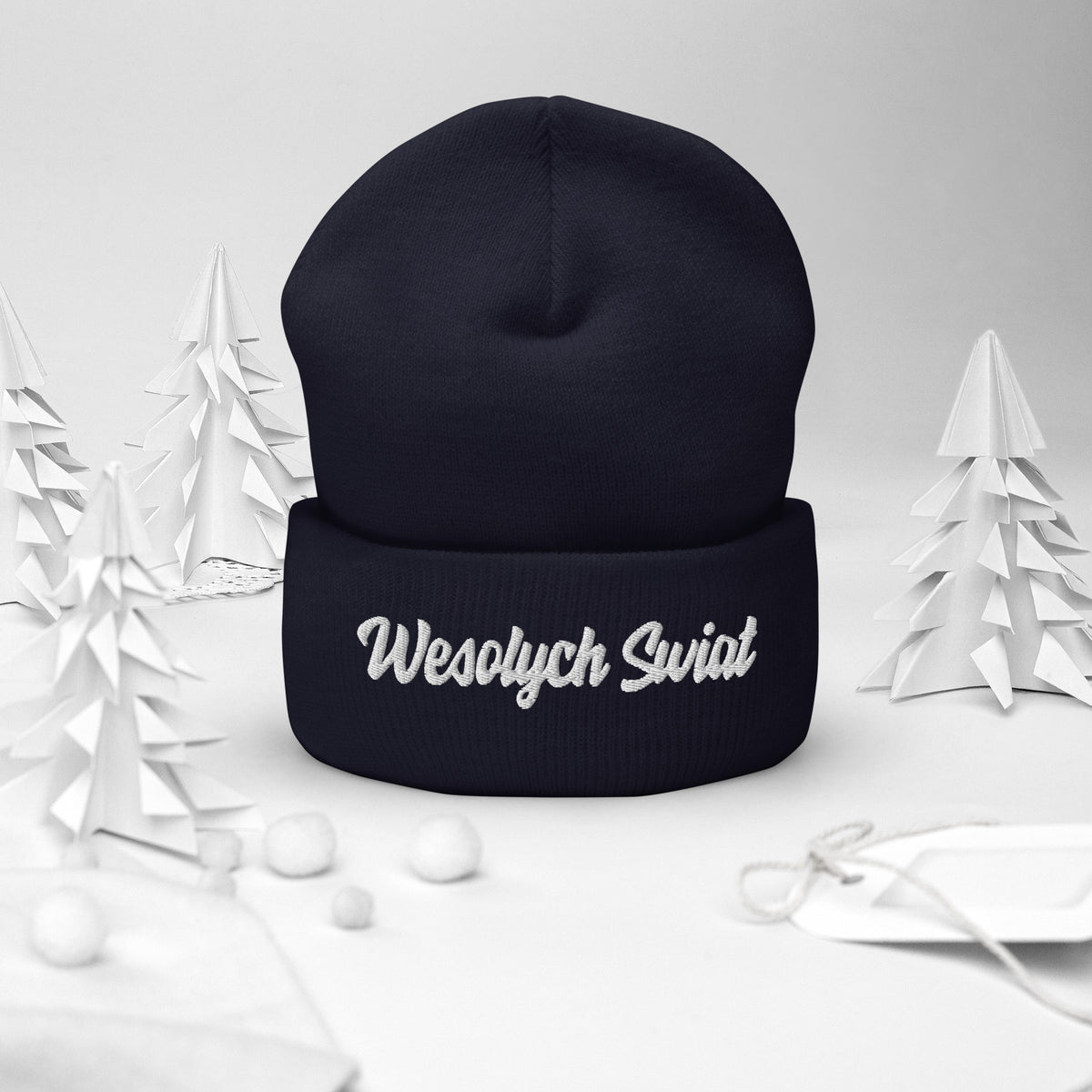 Wesolych Swiat Cuffed Beanie  Polish Shirt Store   