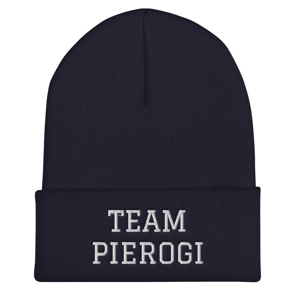 Team Pierogi Cuffed Beanie  Polish Shirt Store Navy  