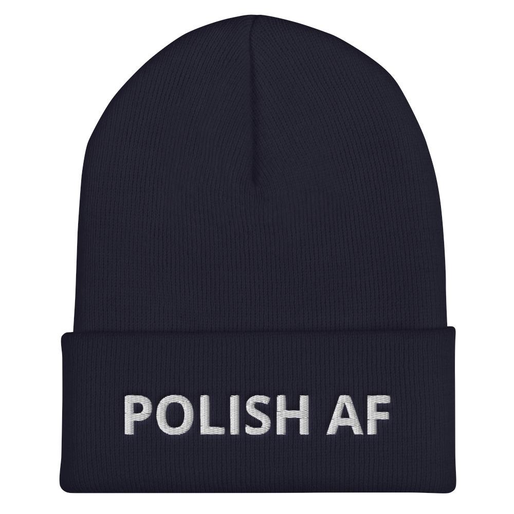 Polish AF Cuffed Beanie  Polish Shirt Store Navy  