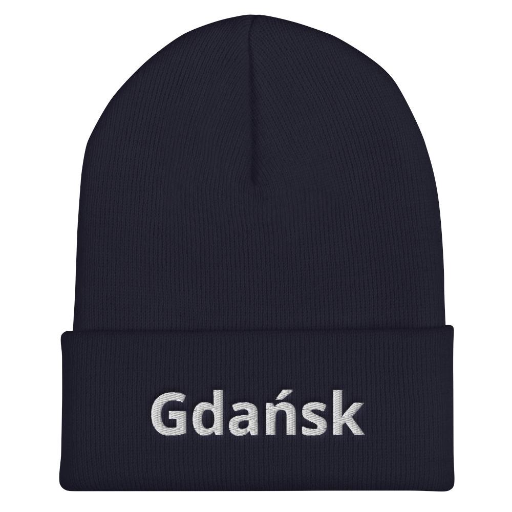 Gdansk Poland Cuffed Beanie  Polish Shirt Store Navy  