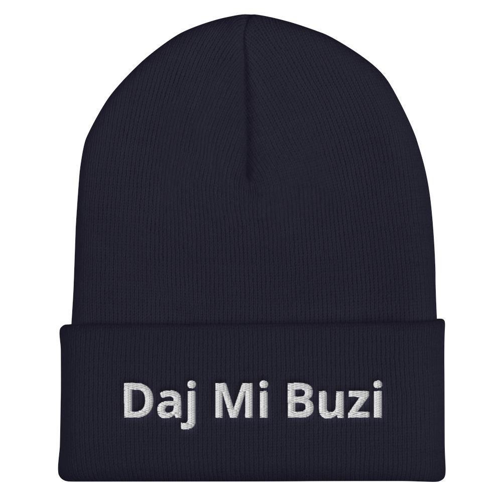 Daj Mi Buzi Cuffed Beanie  Polish Shirt Store Navy  