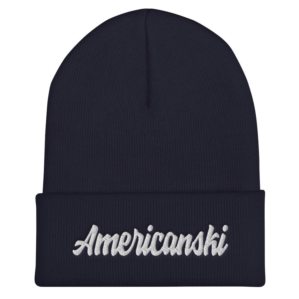 Americanski Cuffed Beanie  Polish Shirt Store Navy  