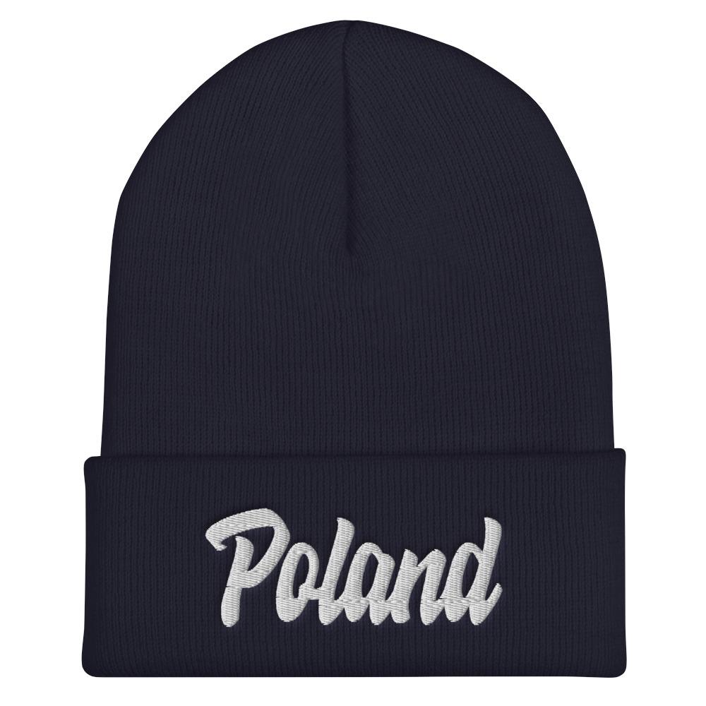 Poland Cuffed Beanie  Polish Shirt Store Navy  