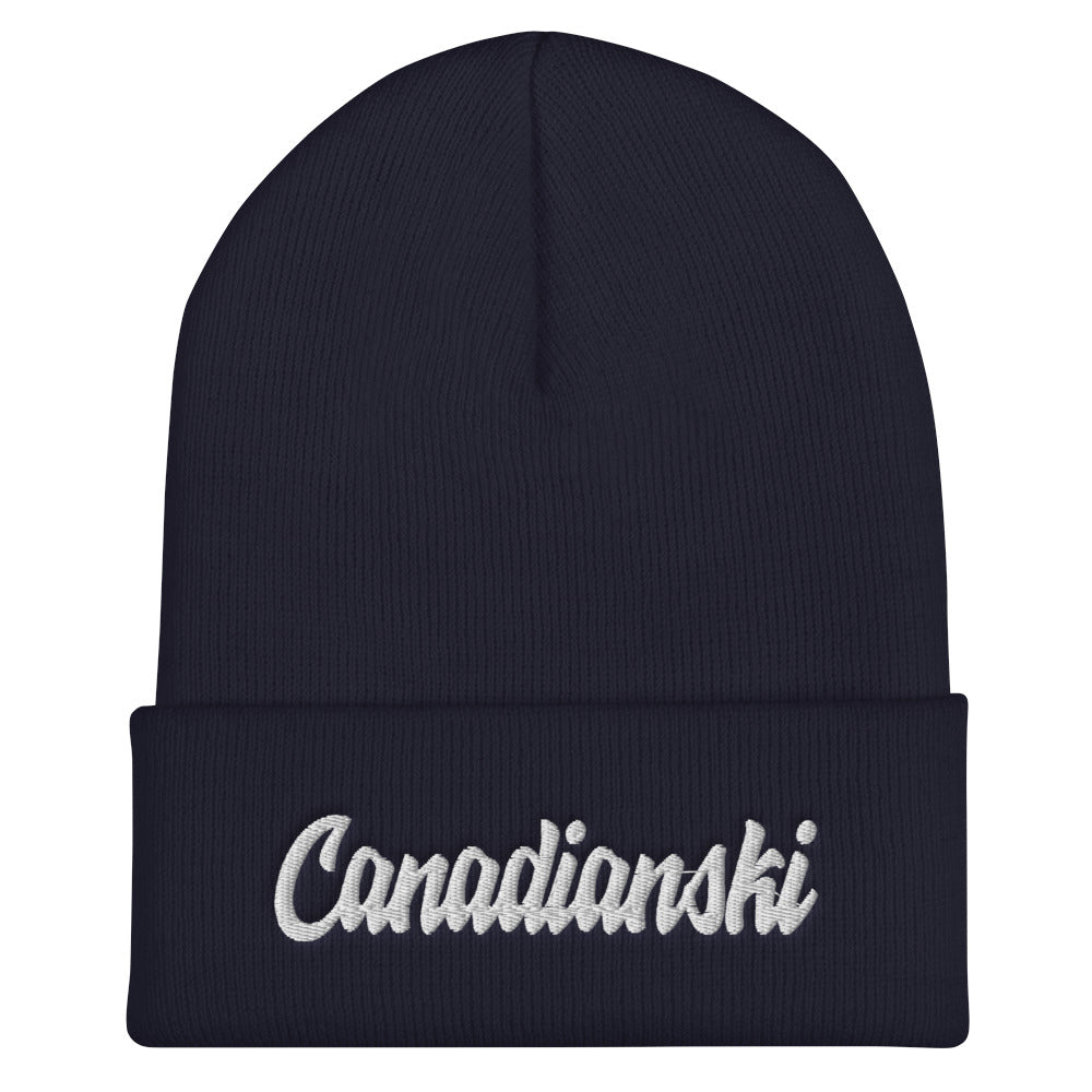 Canadianski Cuffed Beanie  Polish Shirt Store Navy  
