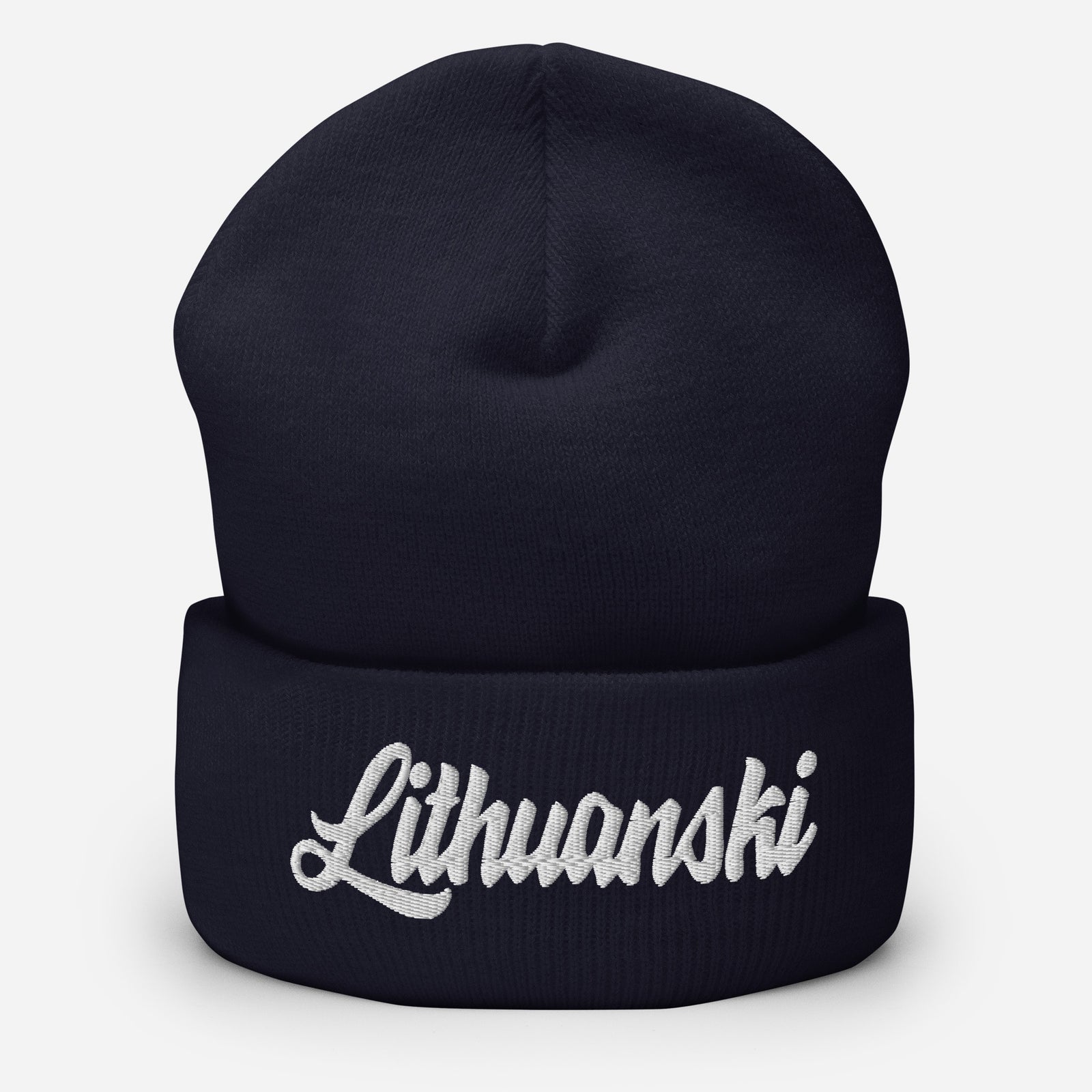 Lithuanski Cuffed Beanie  Polish Shirt Store Navy  