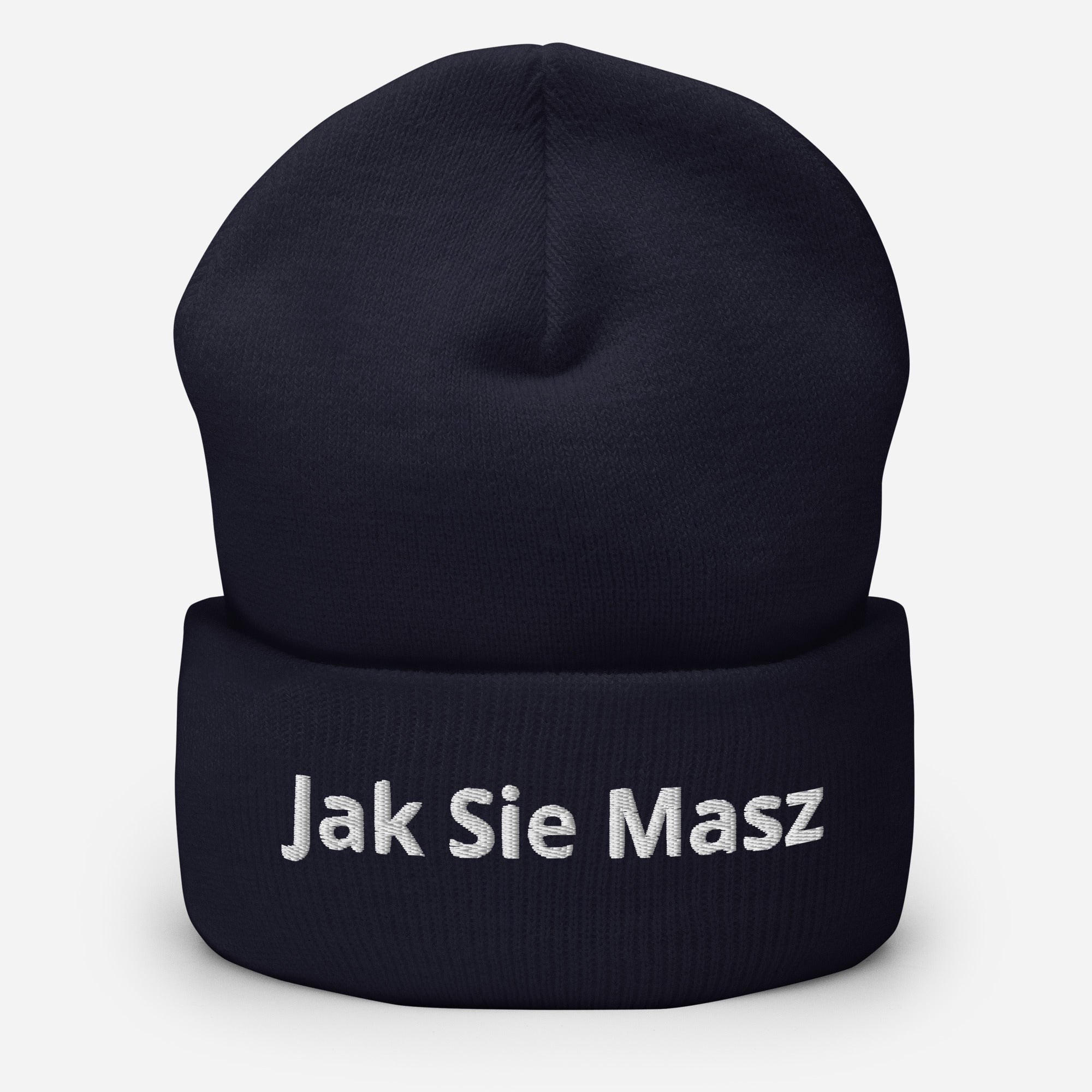 Jak Sie Masz Cuffed Beanie  Polish Shirt Store Navy  