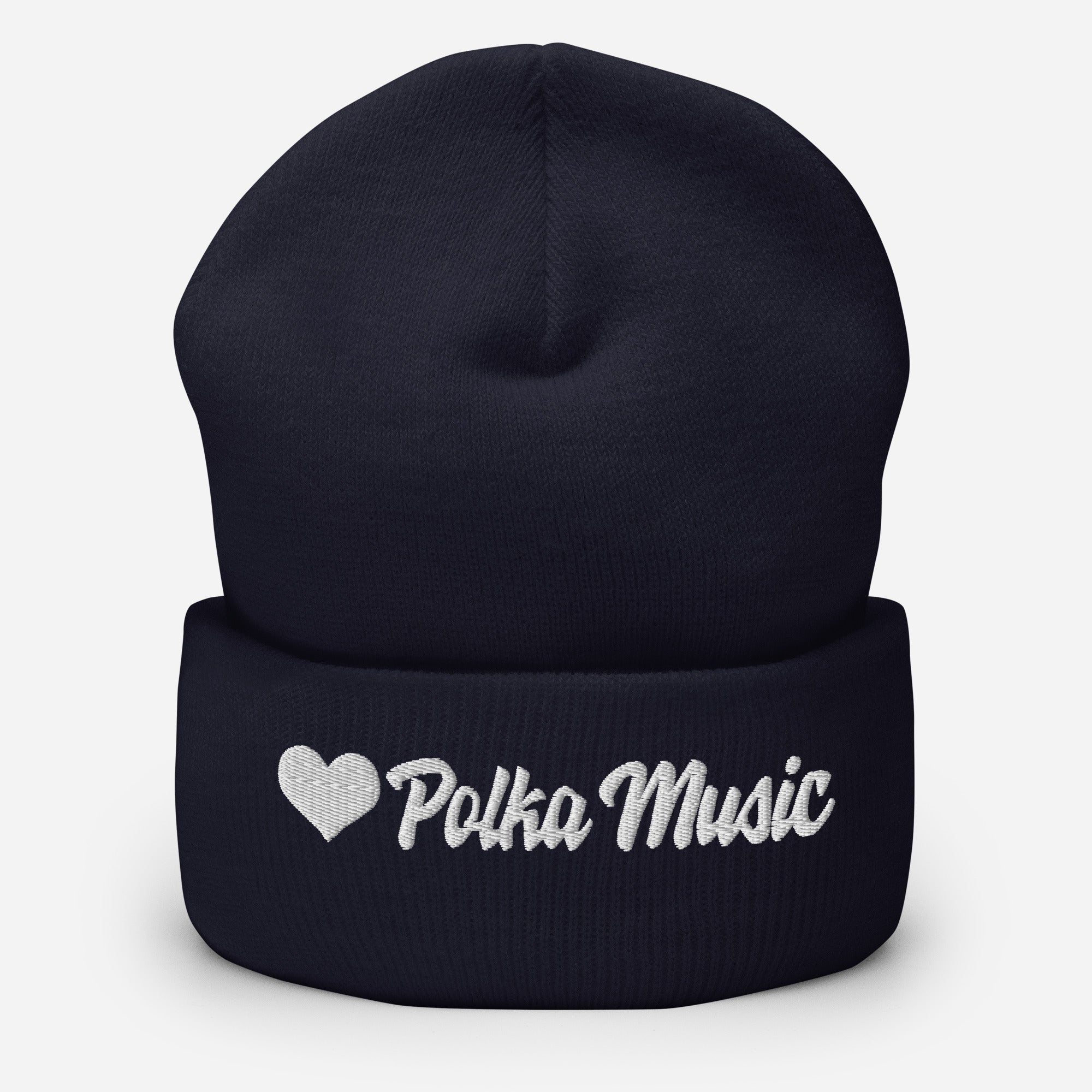 Love Polka Music Cuffed Beanie  Polish Shirt Store Navy  