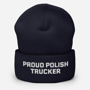 Proud Polish Trucker Cuffed Beanie - Navy - Polish Shirt Store