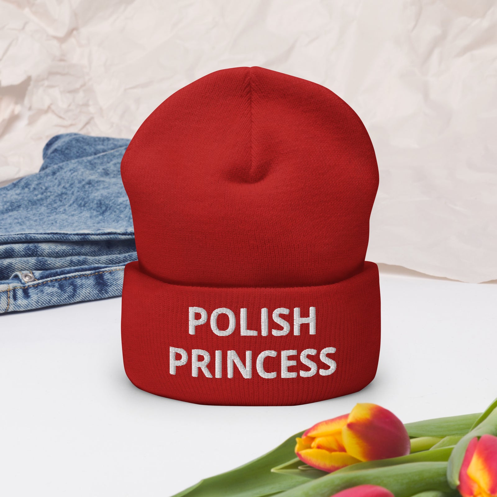 Polish Princess Cuffed Beanie  Polish Shirt Store   
