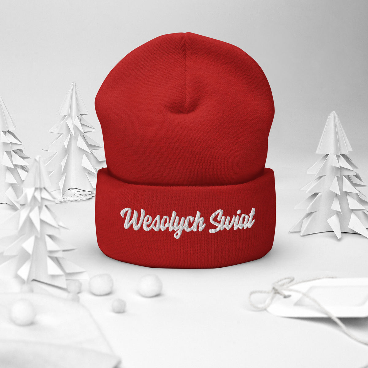 Wesolych Swiat Cuffed Beanie  Polish Shirt Store   