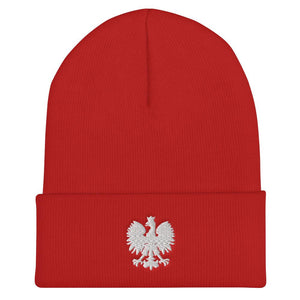 Polish Eagle Cuffed Beanie - Red - Polish Shirt Store
