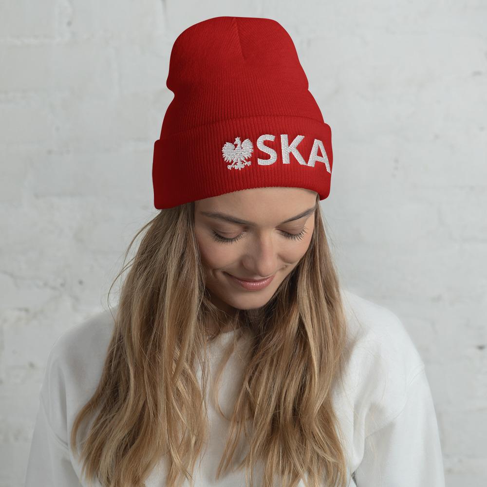 SKA Cuffed Beanie  Polish Shirt Store Red  
