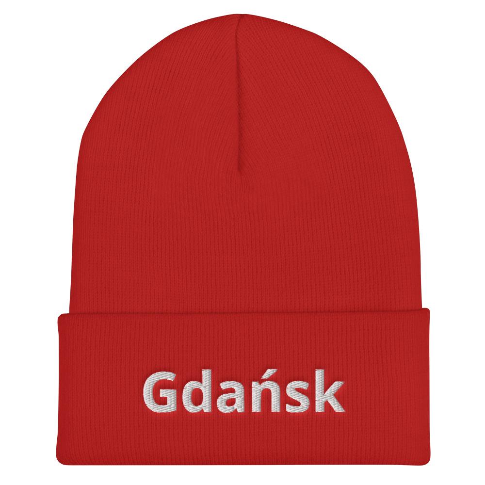Gdansk Poland Cuffed Beanie  Polish Shirt Store Red  