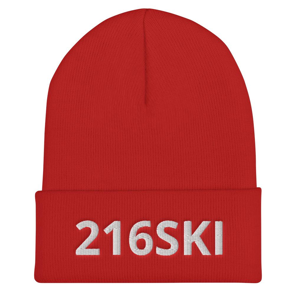 216SKI Cleveland Ohio Cuffed Beanie  Polish Shirt Store Red  