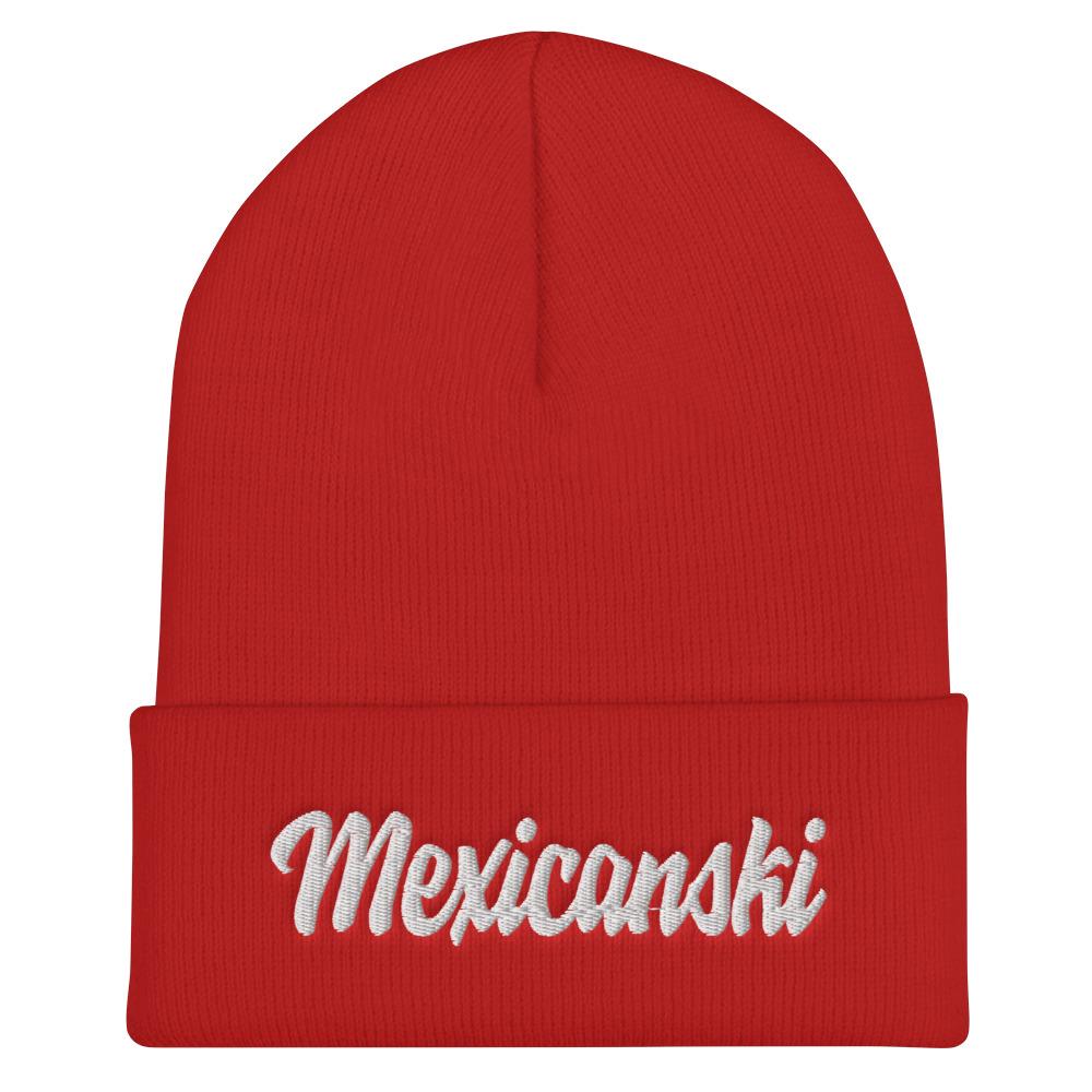 Mexicanski Cuffed Beanie  Polish Shirt Store Red  
