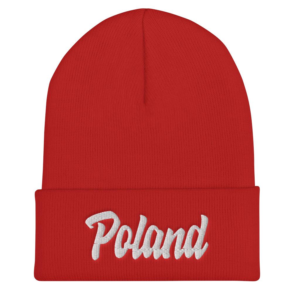 Poland Cuffed Beanie  Polish Shirt Store Red  