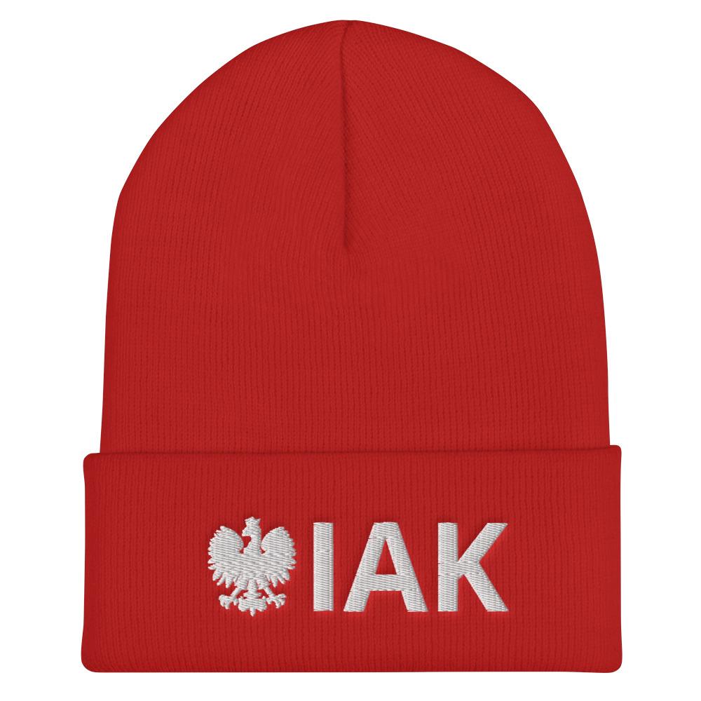 IAK Cuffed Beanie  Polish Shirt Store Red  