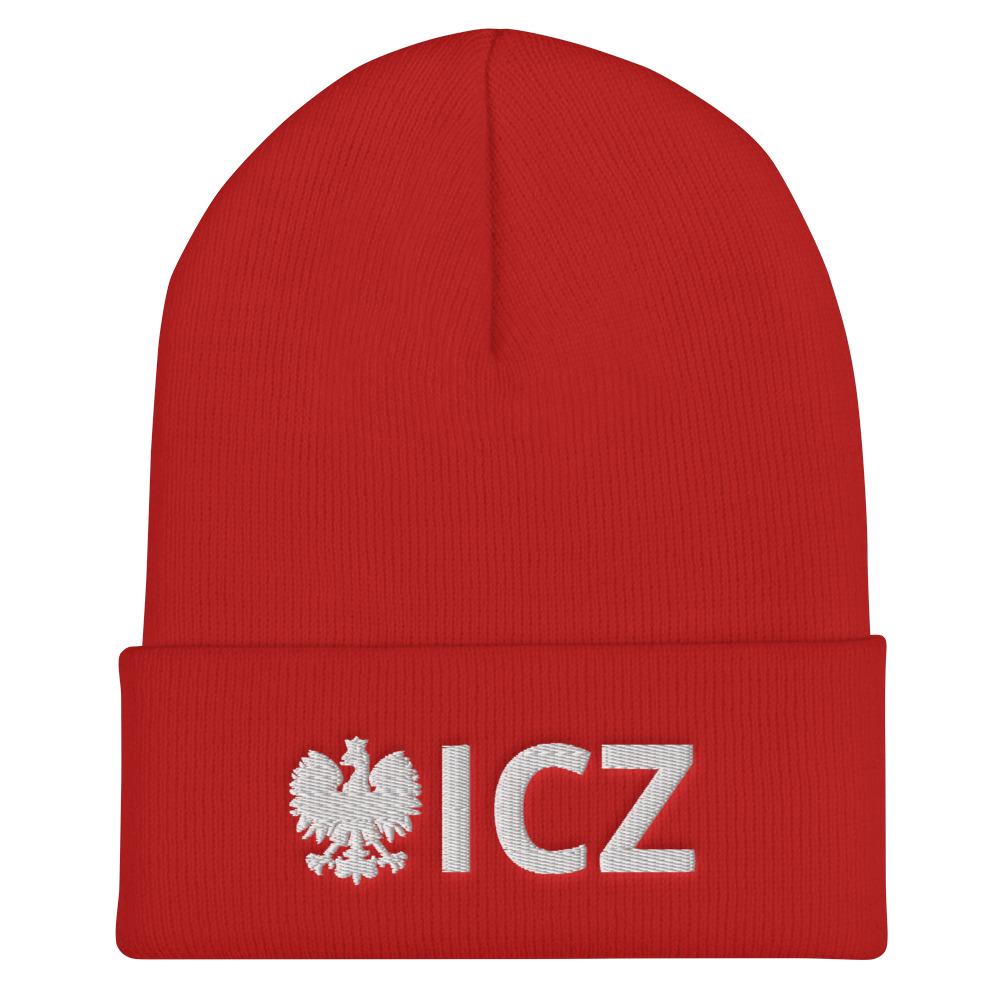 ICZ Cuffed Beanie  Polish Shirt Store Red  