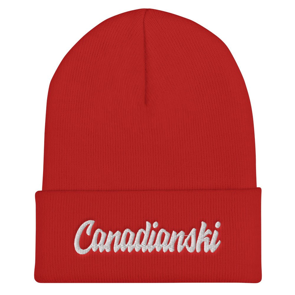 Canadianski Cuffed Beanie  Polish Shirt Store Red  
