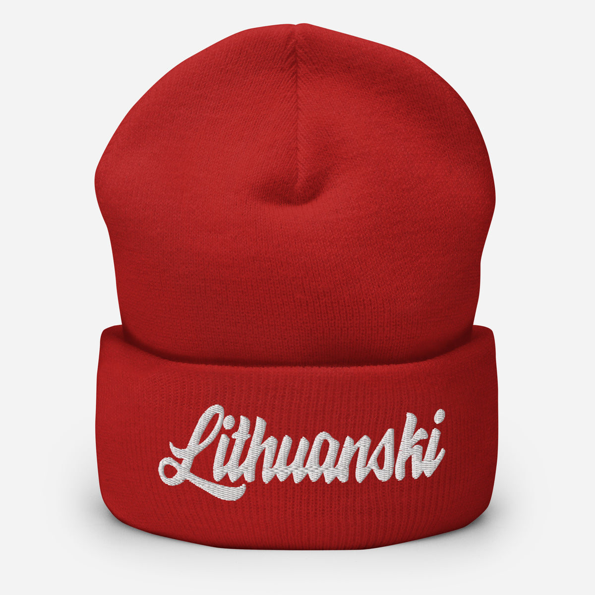 Lithuanski Cuffed Beanie  Polish Shirt Store Red  