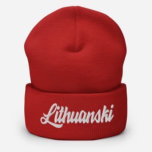 Lithuanski Cuffed Beanie - Red - Polish Shirt Store