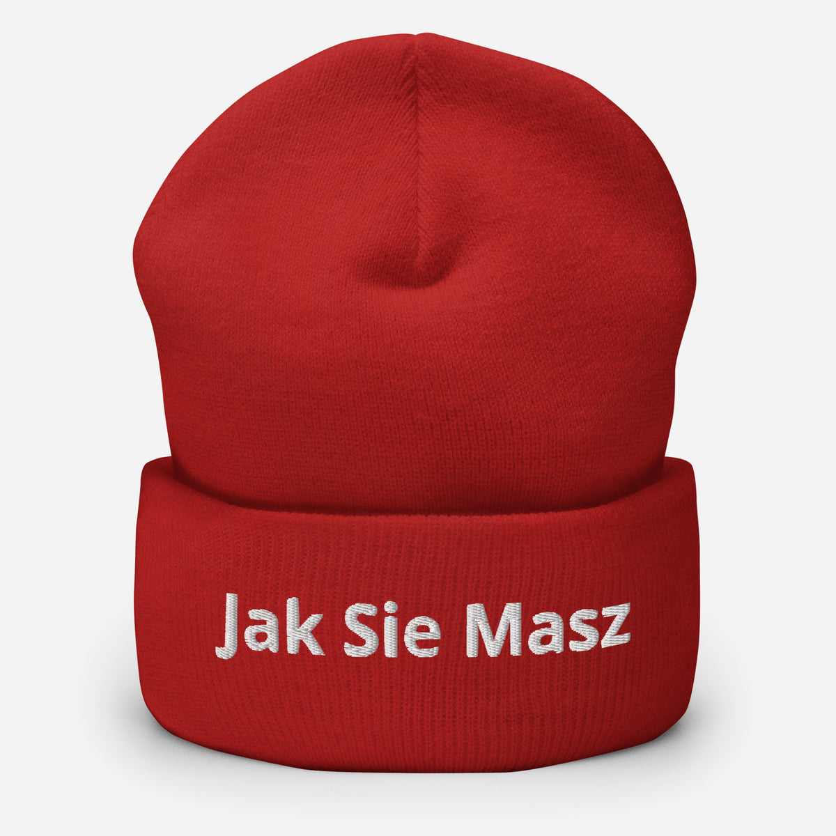 Jak Sie Masz Cuffed Beanie  Polish Shirt Store Red  