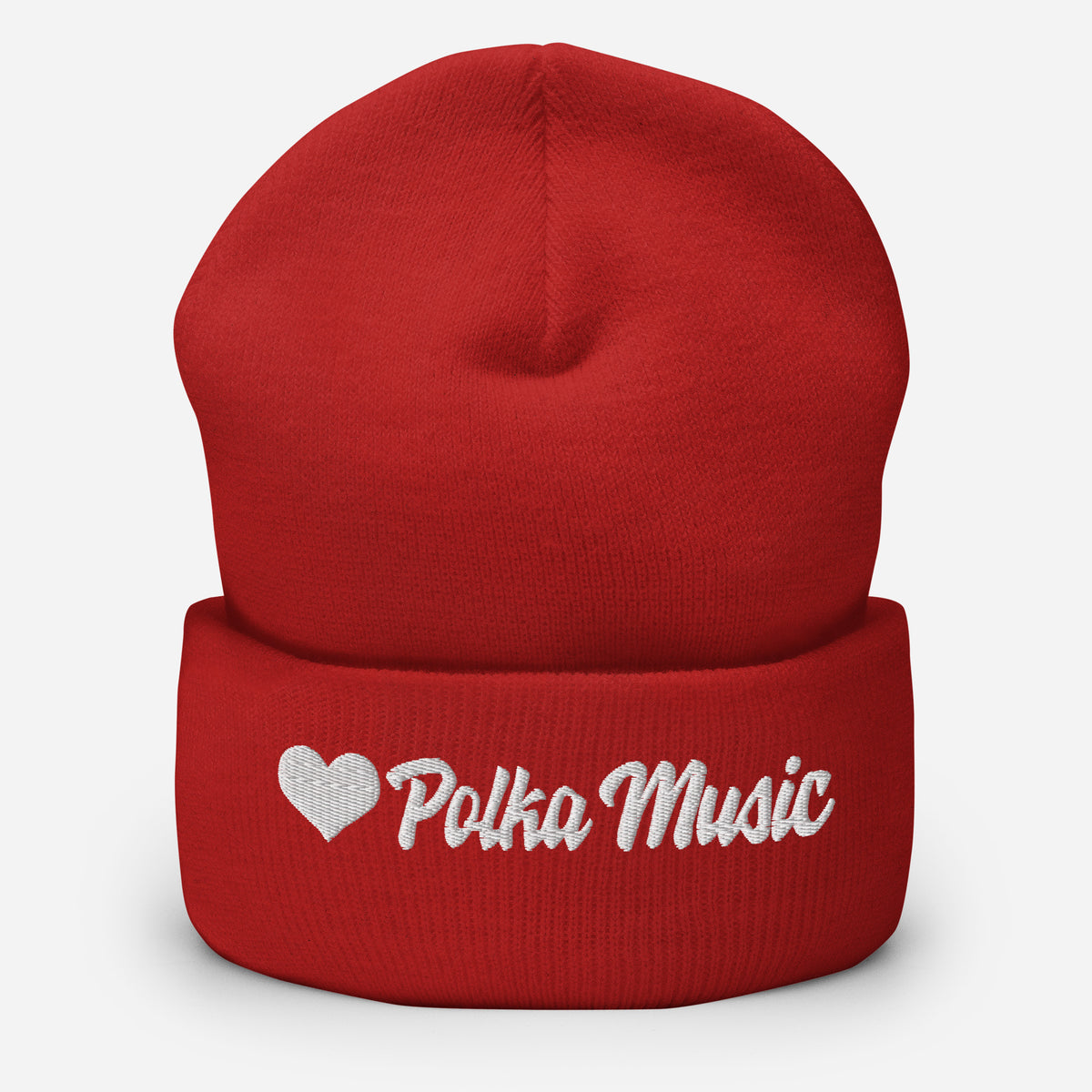 Love Polka Music Cuffed Beanie  Polish Shirt Store Red  
