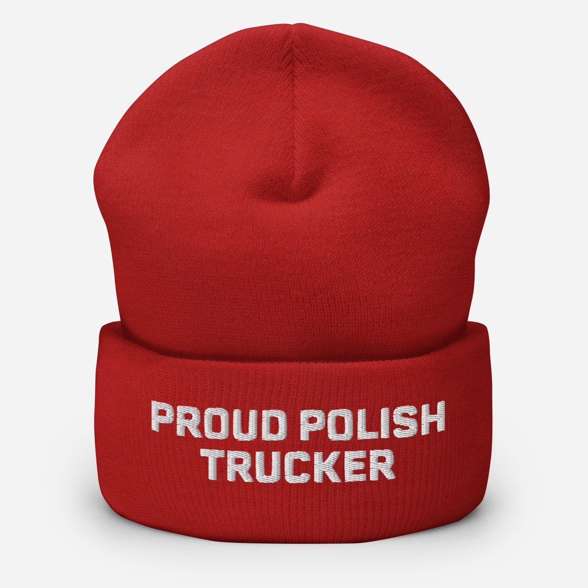 Proud Polish Trucker Cuffed Beanie  Polish Shirt Store Red  
