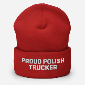 Proud Polish Trucker Cuffed Beanie - Red - Polish Shirt Store