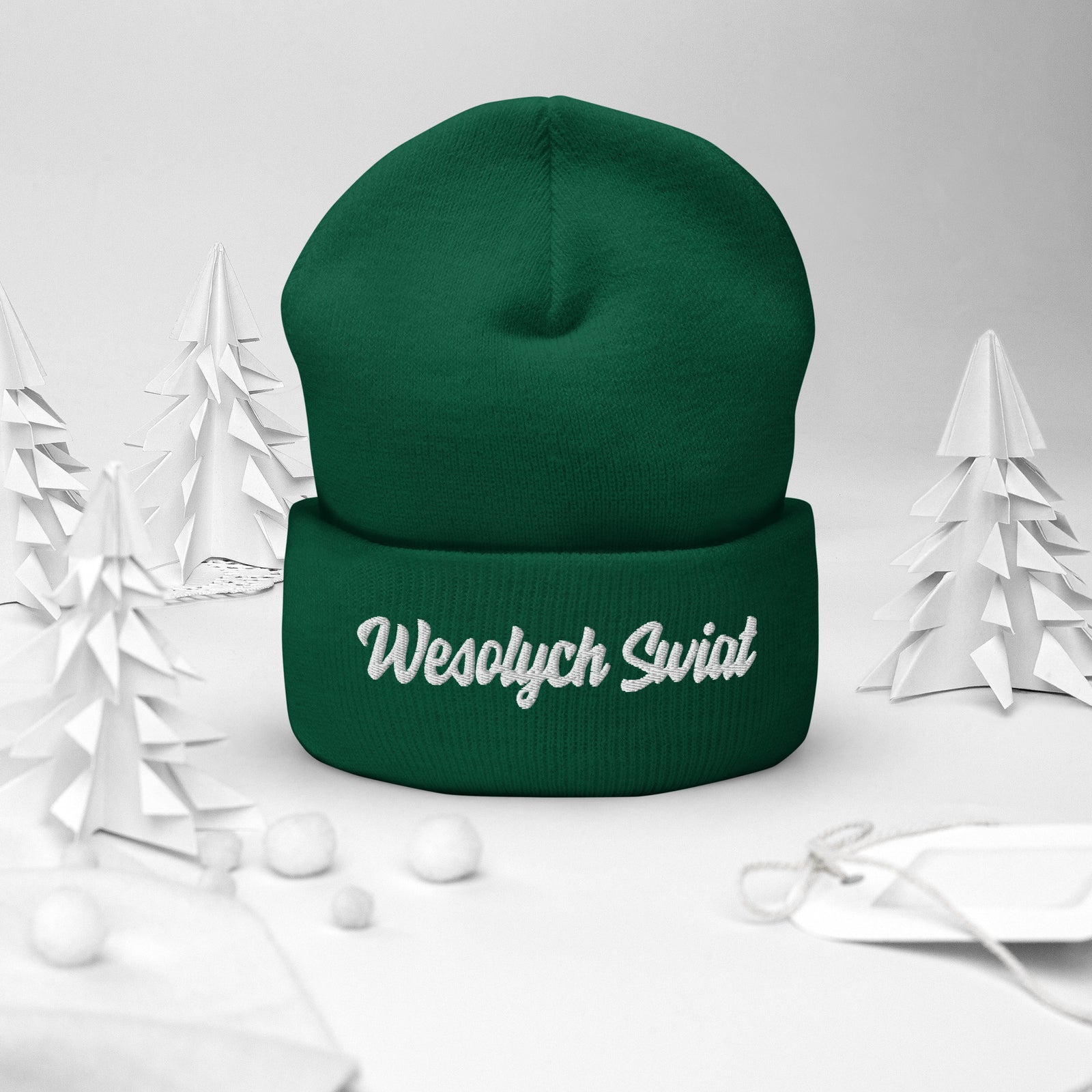Wesolych Swiat Cuffed Beanie  Polish Shirt Store   