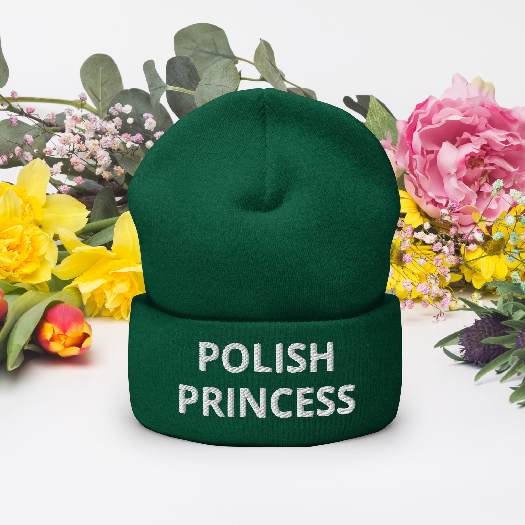 Polish Princess Cuffed Beanie  Polish Shirt Store Spruce  