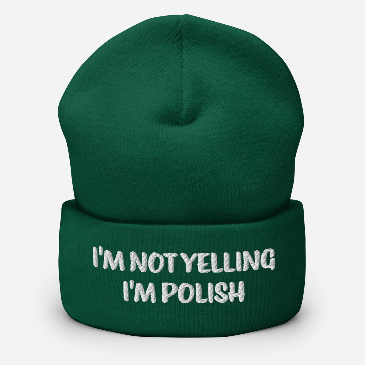 I&#39;m Not Yelling I&#39;m Polish Cuffed Beanie  Polish Shirt Store Spruce  