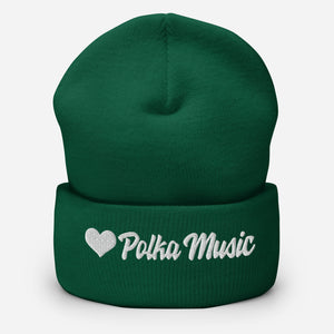 Love Polka Music Cuffed Beanie - Spruce - Polish Shirt Store