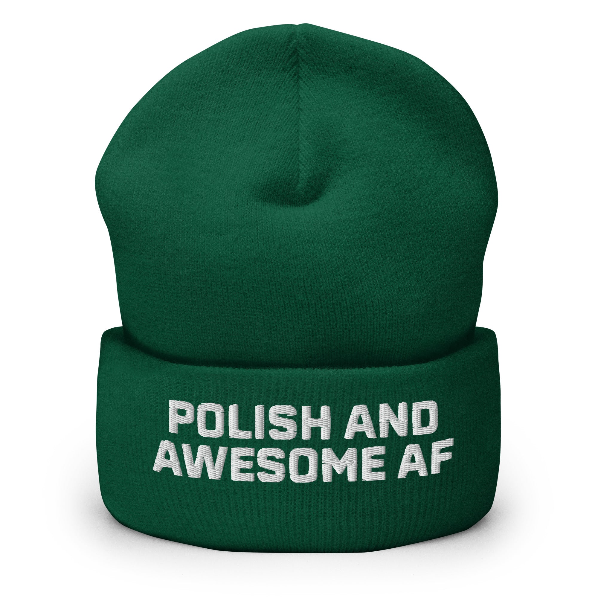 Polish And Awesome AF Cuffed Beanie  Polish Shirt Store Spruce  