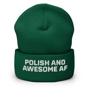 Polish And Awesome AF Cuffed Beanie - Spruce - Polish Shirt Store
