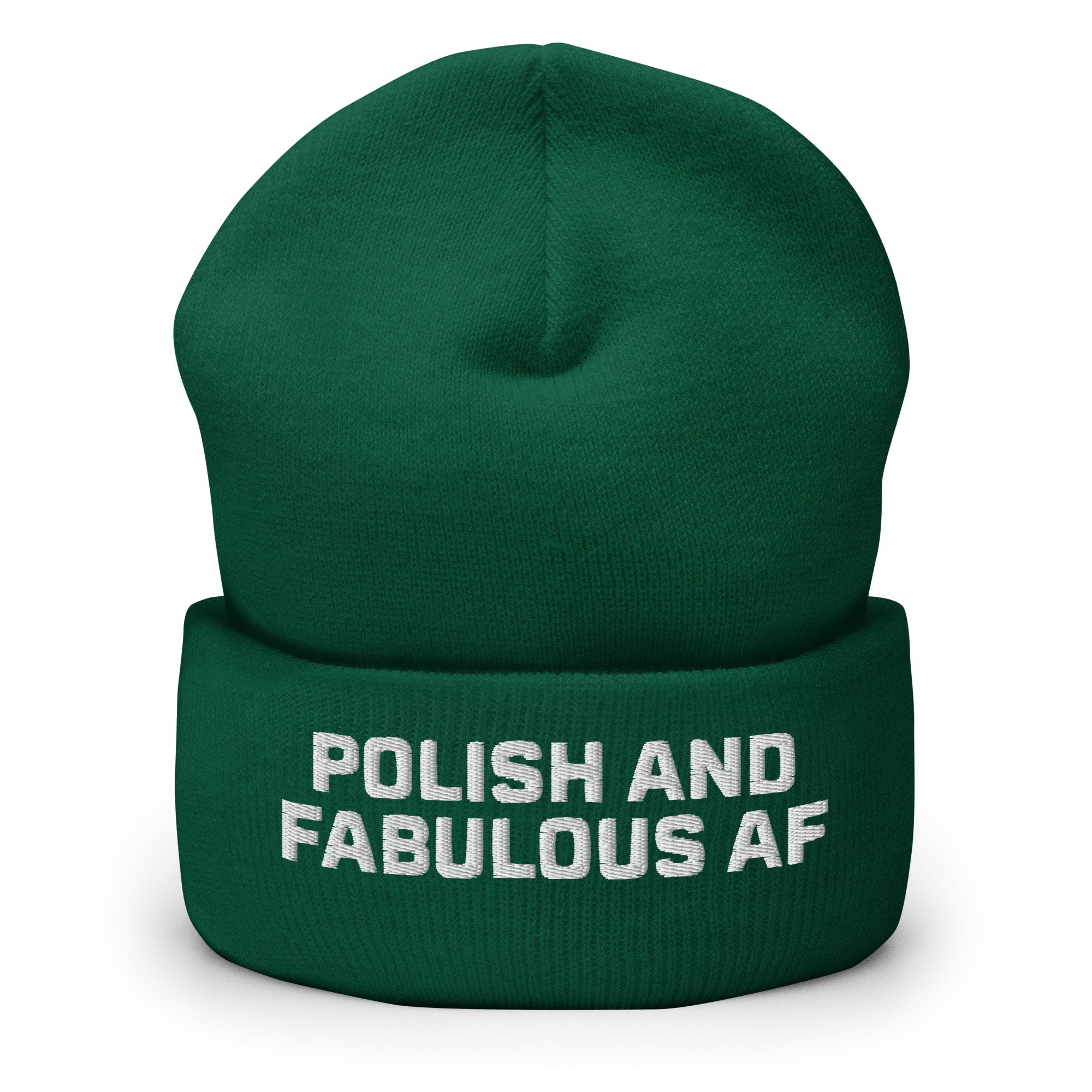 Polish And Fabulous AF Cuffed Beanie  Polish Shirt Store Spruce  
