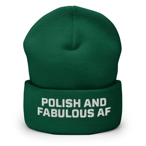 Polish And Fabulous AF Cuffed Beanie - Spruce - Polish Shirt Store