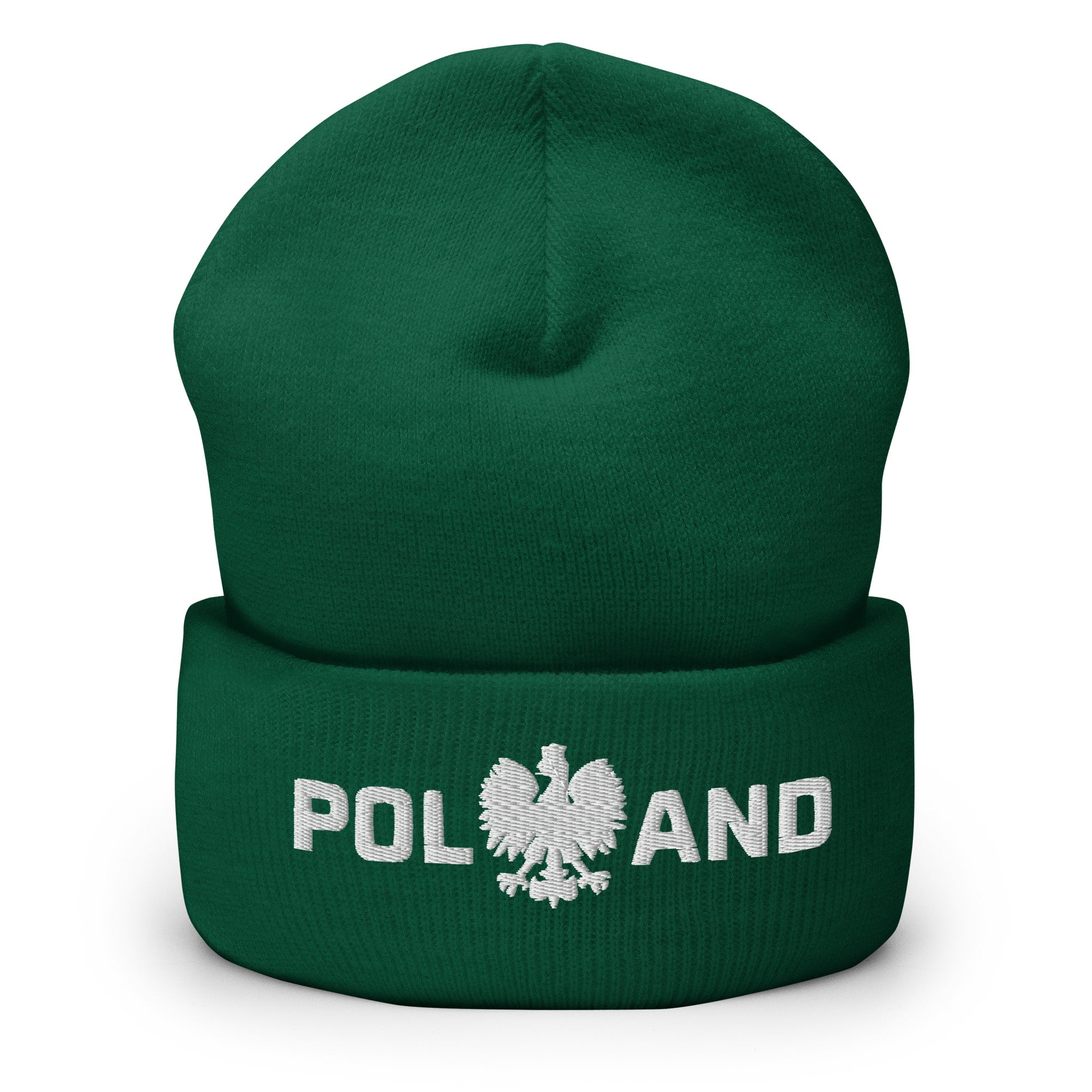 Poland With Polish Eagle Cuffed Beanie  Polish Shirt Store Spruce  