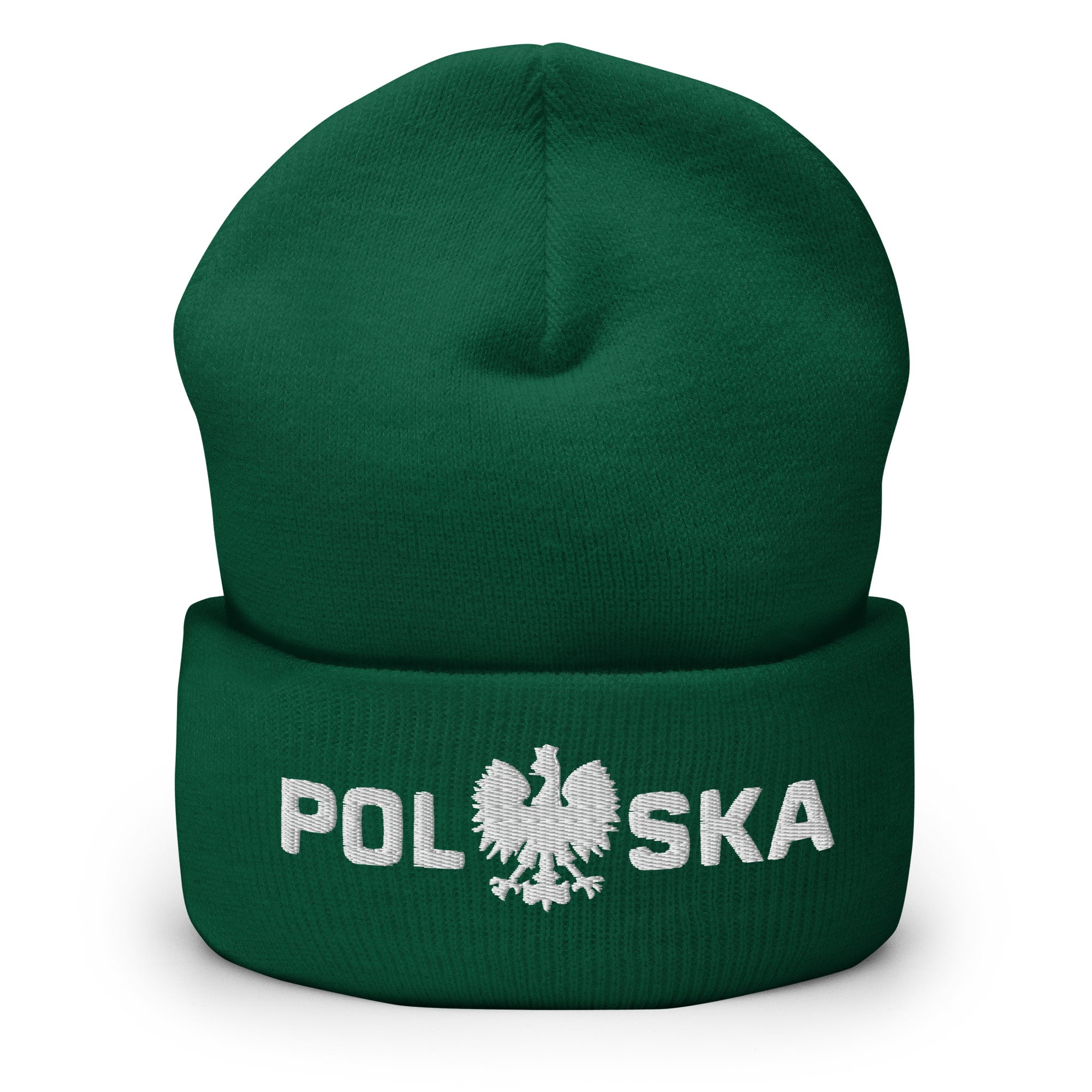 Polska Thick Lettering Cuffed Beanie  Polish Shirt Store Spruce  
