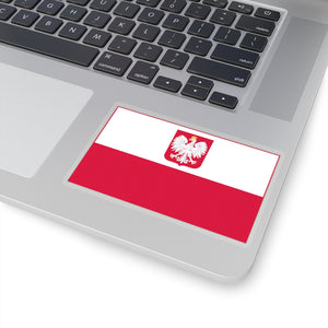 Polish Coat of Arms Flag Sticker - 4x4" / Transparent - Polish Shirt Store
