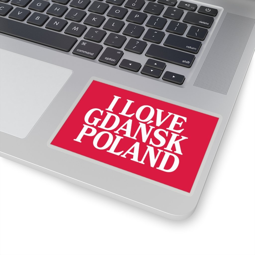I Love Gdansk Poland Die-Cut Sticker Paper products Printify 4x4" Transparent 
