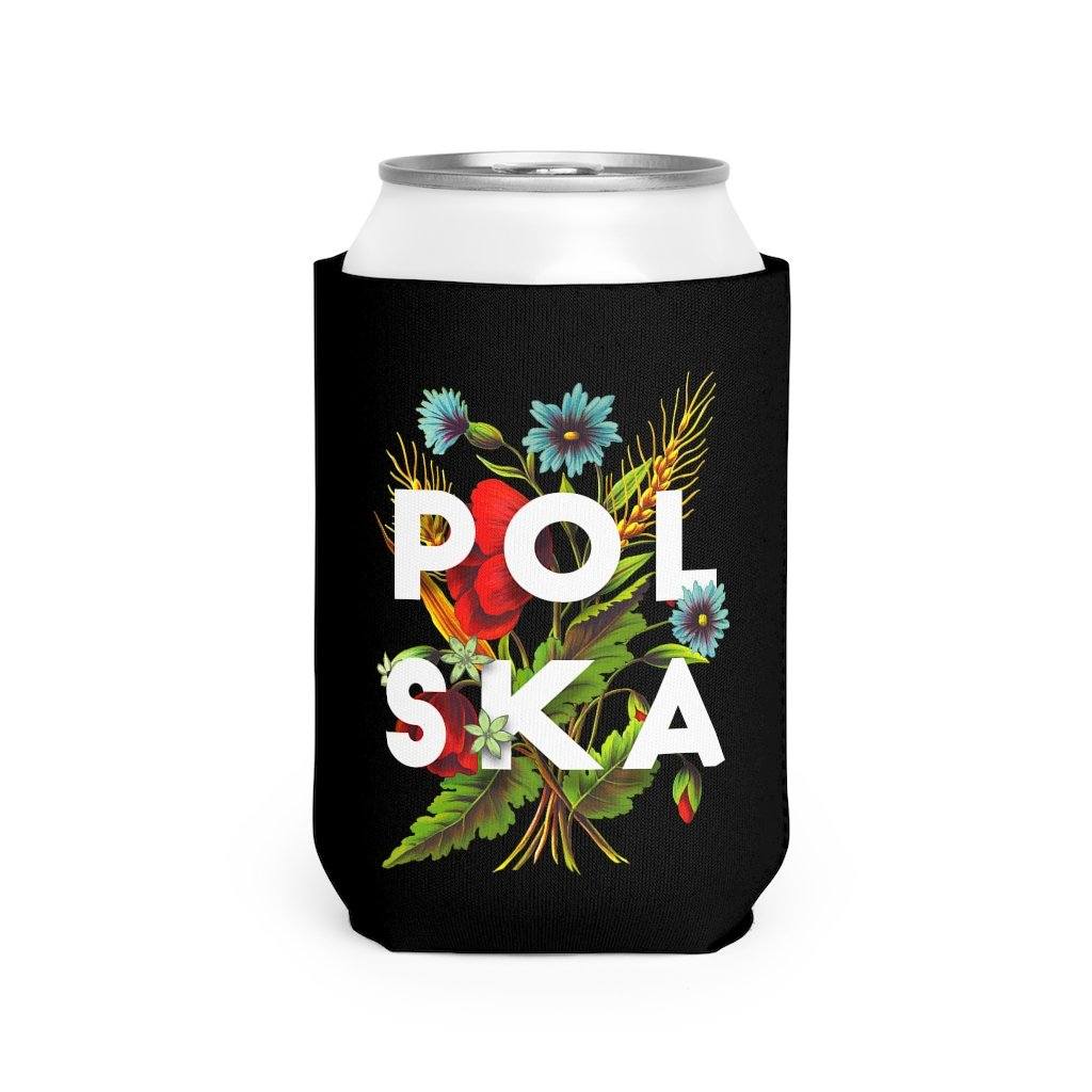 Polska Polish Floral Can Cooler Sleeve Accessories Printify   