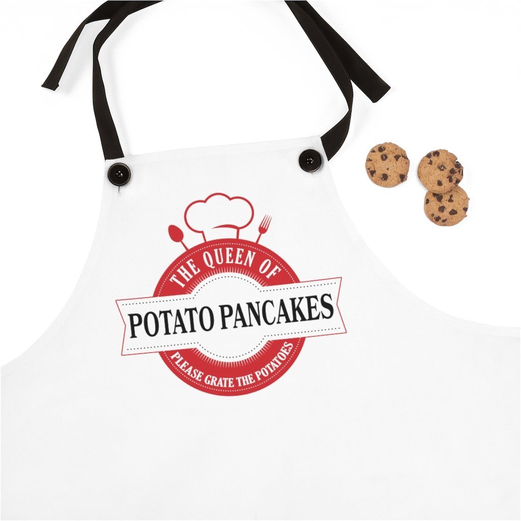 Queen Of Potato Pancakes Poly Twill Apron Accessories Printify One Size  