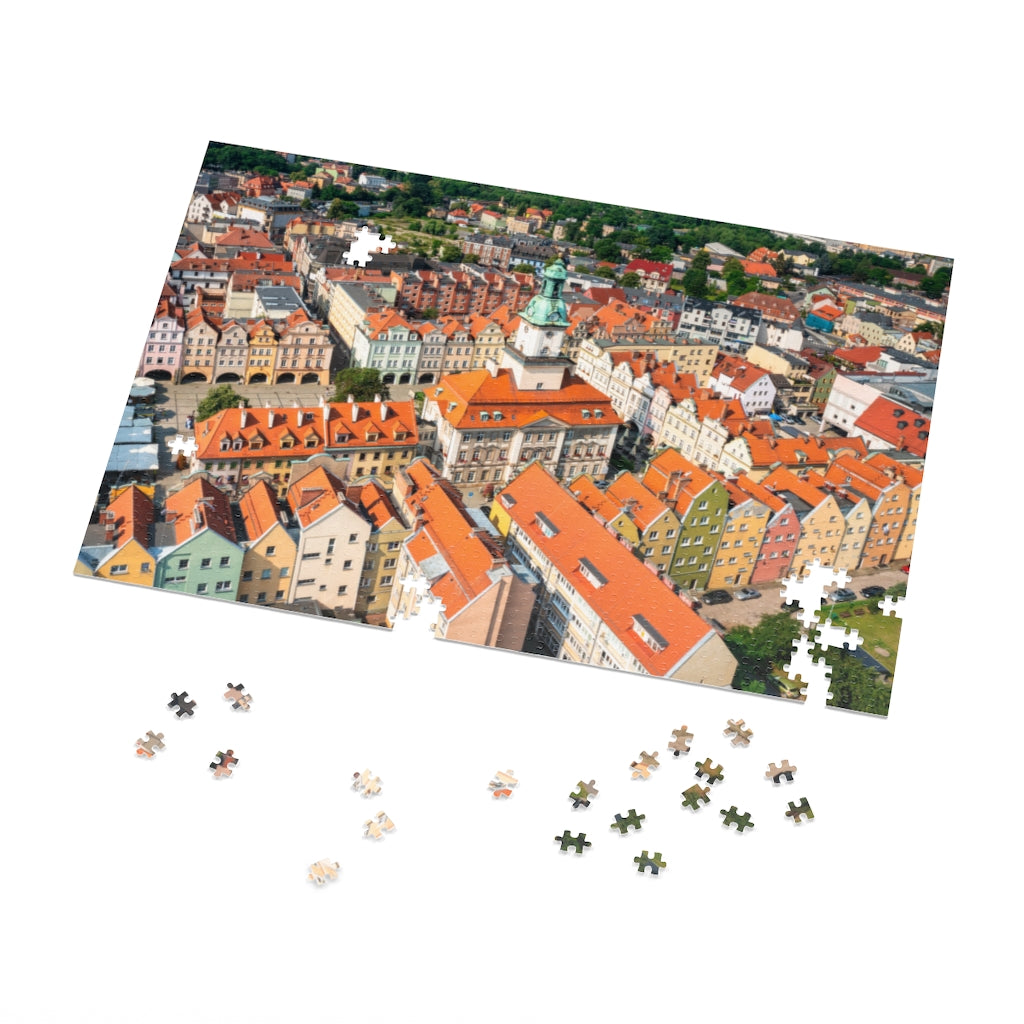 Beautiful Town Hall Square Jelnia Goro Jigsaw Puzzle Puzzle Printify 29.25&quot; × 19.75&quot; (1000 pcs)  