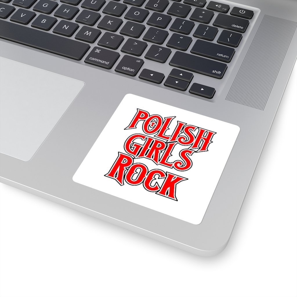 Polish Girls Rock Square Sticker Paper products Printify 3x3&quot; White 