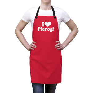 I Love Pierogi Poly Twill Apron -  - Polish Shirt Store