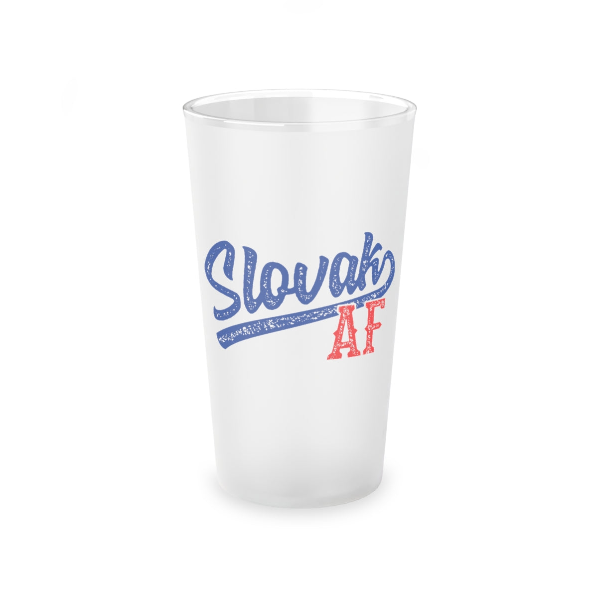 Slovak AF Frosted Pint Glass, 16oz Mug Printify   