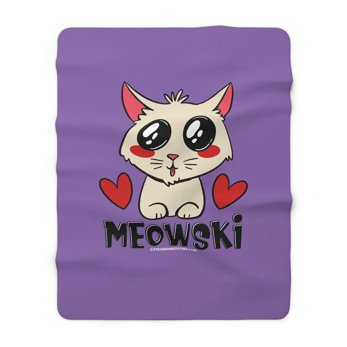 Meowski Cat Lover Sherpa Fleece Blanket Home Decor Printify 60&quot; × 80&quot;  